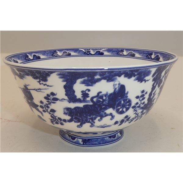 BLUE & WHITE MILITARY MARCH BOWL 4.75" DIAMETER