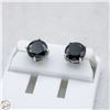 Image 1 : NEW SILVER PLATED EARRINGS WITH BLACK STONES