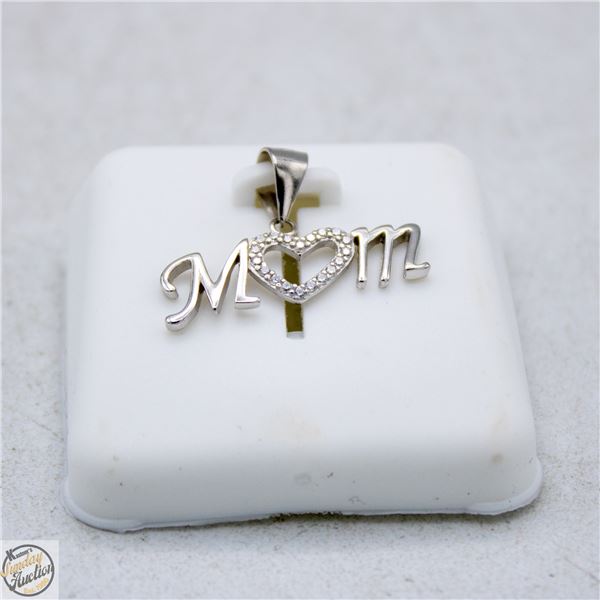 NEW SILVER PLATED "MOM" PENDANT