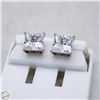 Image 1 : NEW SILVER PLATED SQUARE CUT STUD EARRINGS