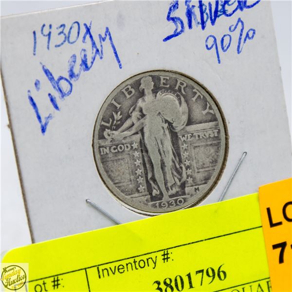 1930 LIBERTY SILVER QUARTER