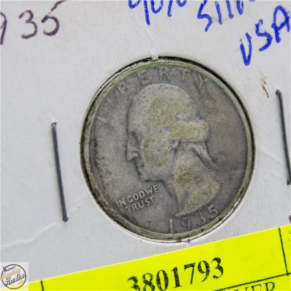 1935 WASHINGTON SILVER QUARTER