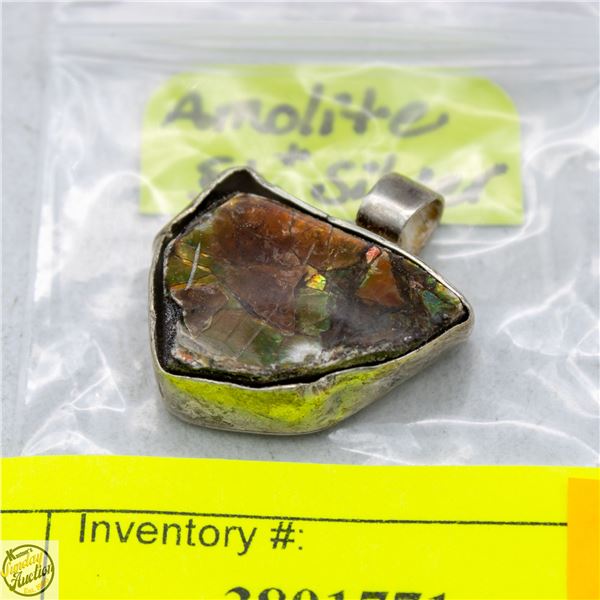 STERLING SILVER AMMOLITE PENDANT