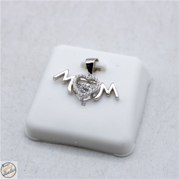 NEW SILVER PLATED "MOM" PENDANT