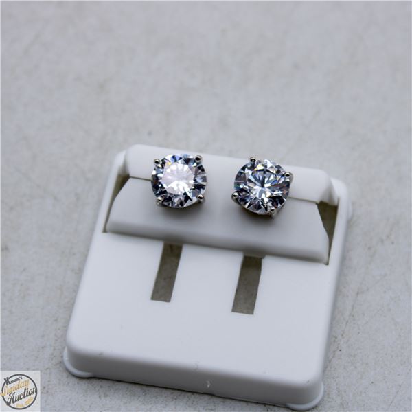 NEW SILVER PLATED ROUND STUD EARRINGS