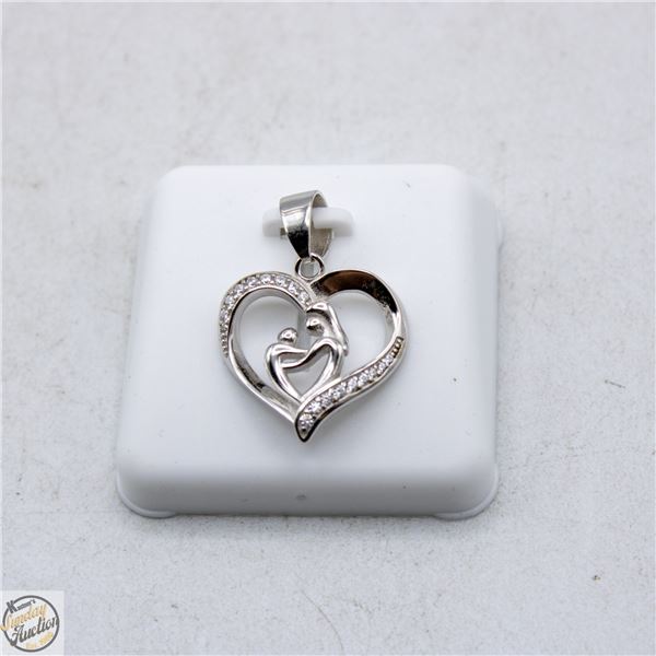 NEW SILVER PLATED HEART PENDANT