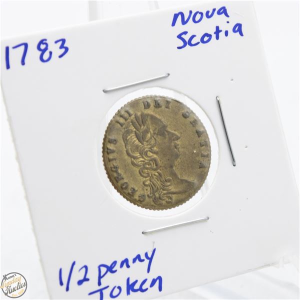 1783 NOVA SCOTIA HALF-PENNY TOKEN PRIVATE MERCHANT