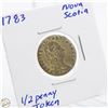 Image 1 : 1783 NOVA SCOTIA HALF-PENNY TOKEN PRIVATE MERCHANT