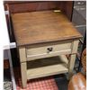 Image 1 : WOODEN END TABLE 24.5"X24"X24" W/DRAWER