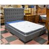 Image 1 : QUEEN SIZE BED - PADDED FABRIC HEADBOARD,