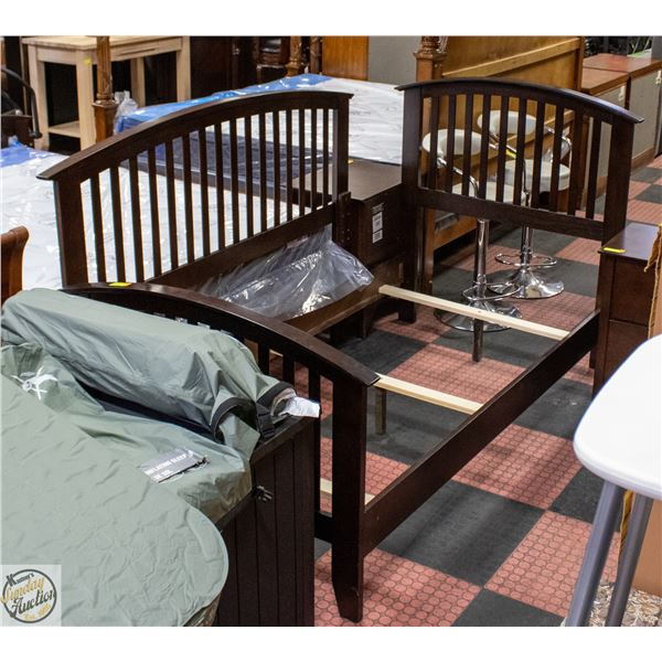 BLACK TWIN BED FRAME W/HEADBOARD
