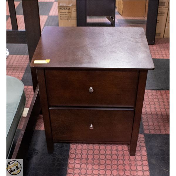 BROWN NIGHT STAND 2 DRAWER 27"X24"X18"