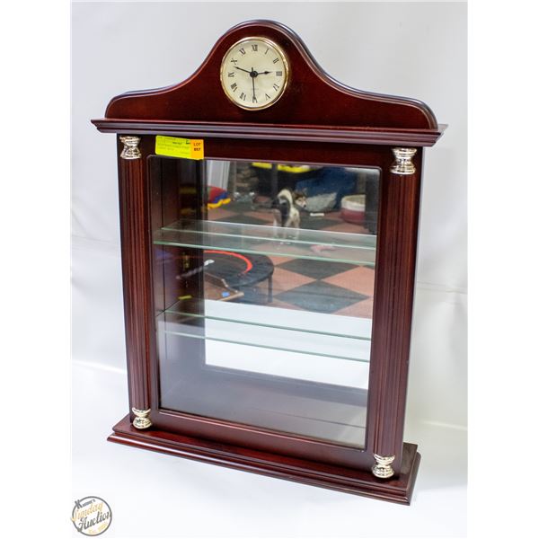 SOLID WOOD 3-SHELF CURIO CABINET WITH