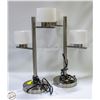 Image 1 : MODERN BRUSHED NICKEL TABLE LAMP 22" TALL