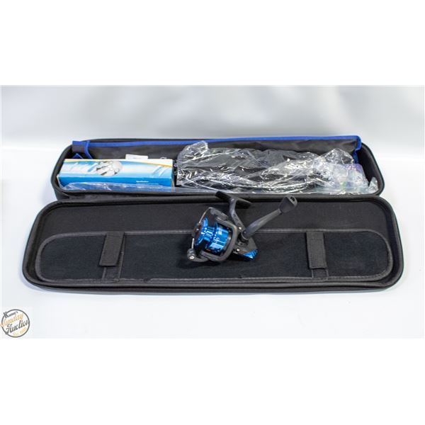 COMPLETE FISHING GEAR KIT WITH TACKLE, NET,