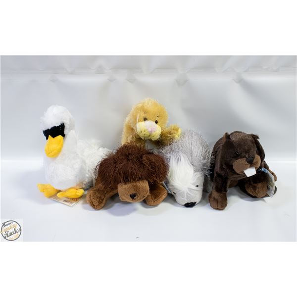 5 NEW OLD STOCK WEBKINS STUFFIES WITH ONLINE CODES