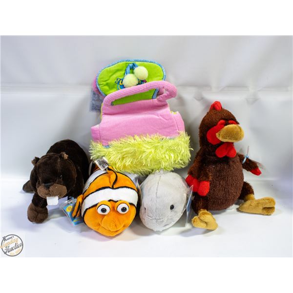 5 NEW OLD STOCK WEBKINS STUFFIES WITH ONLINE CODES
