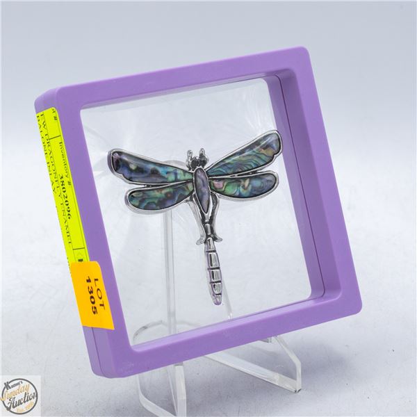 NEW DRAGONFLY ENAMEL ABALONE INLAY