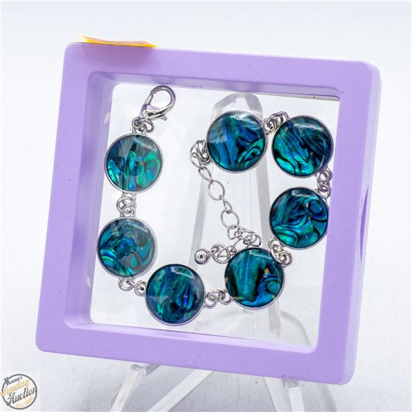 BRACELET NATURAL ABALONE SHELL INLAY