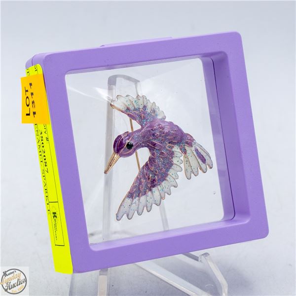 NEW LILAC ENAMEL SPARKLE HUMMINGBIRD