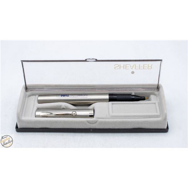 SHEAFFER METAL ROLERBALL PEN IN ORIGINAL CASE