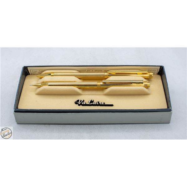 VALAIRE GOLD PLATED PEN & PENCIL SET