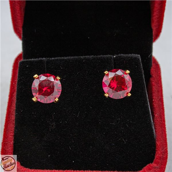 #4487-6.00 CT ROUND BRILLIANT CUT RUBY STONES