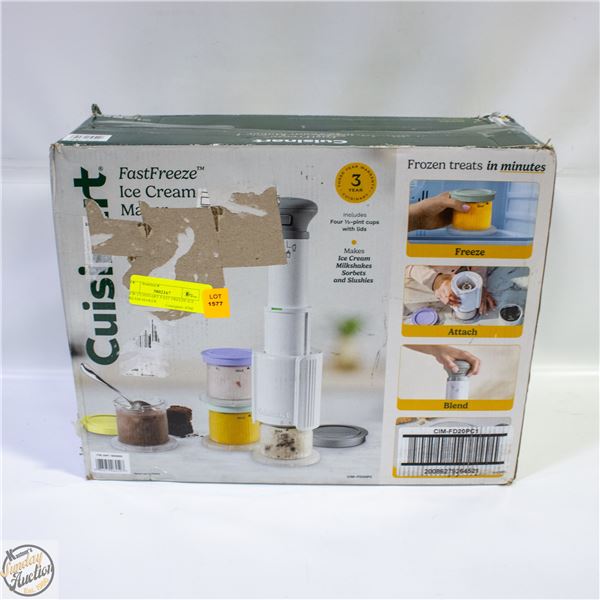 NEW CUISINART FAST FREEZE ICE CREAM MAKER