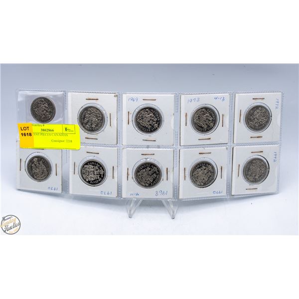 10X 50-CENT PIECES CANADIAN