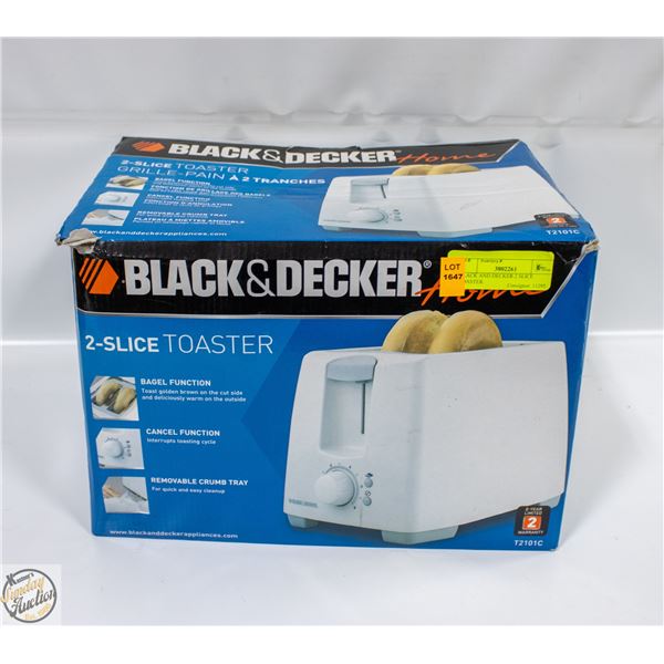 BLACK AND DECKER 2 SLICE TOASTER