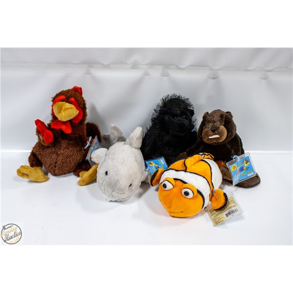 5 NEW OLD STOCK WEBKINS STUFFIES WITH ONLINE CODES