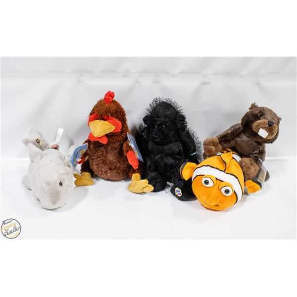 5 NEW OLD STOCK WEBKINS STUFFIES WITH ONLINE CODES