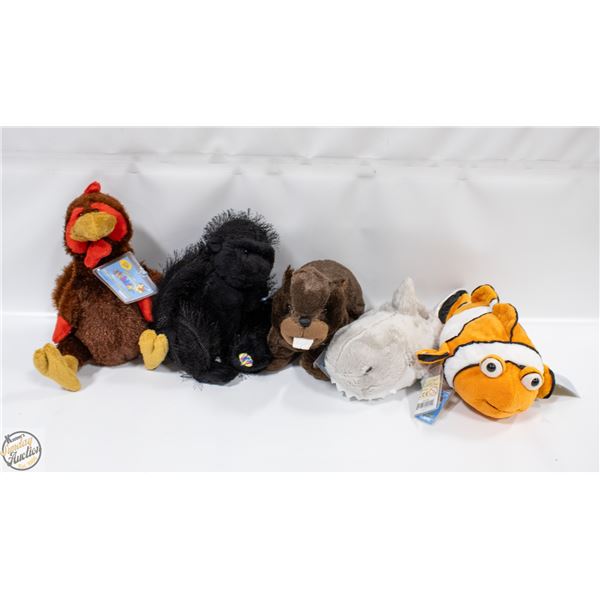 5 NEW OLD STOCK WEBKINS STUFFIES WITH ONLINE CODES