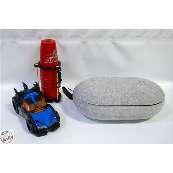 SPEED STACKS CUPS SET, BATMAN TOY CAR +
