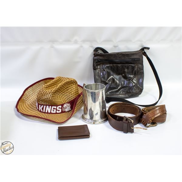 MENS ESTATE ITEMS - LEATHER BELTS,