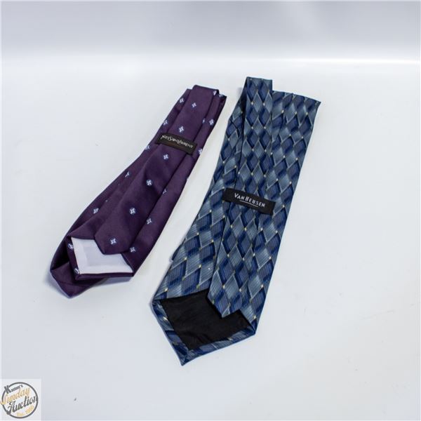 VAN HEUSEN DESIGNER NECK TIE + YVES SAINT