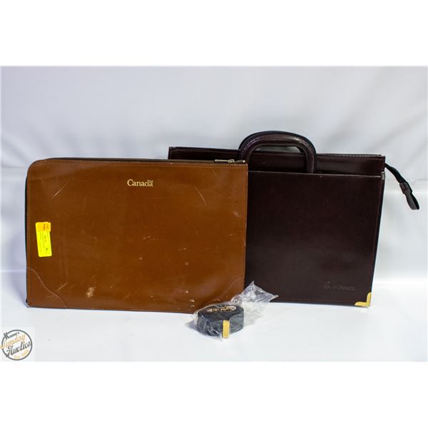 VINTAGE LEATHER CANADA FOLDER ZIPPERED