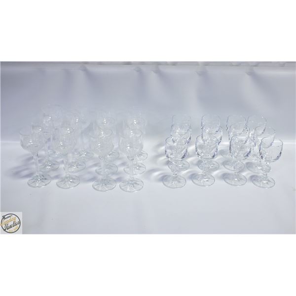 CRYSTAL GLASSES, SET OF 12, BRANDY, BALL DESIGN +