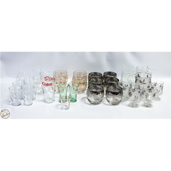 GLASSWARE, SET OF 12, DESIGN:  COMPLIMENTARY VINE-