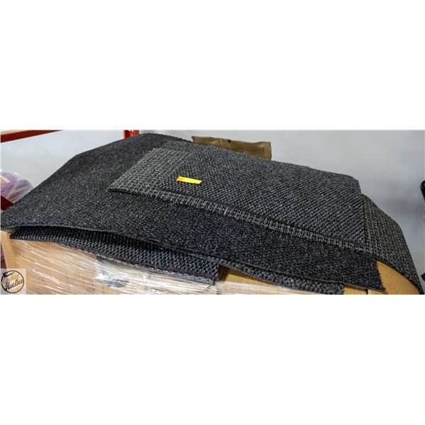 12PK OF MIXED COLOR & SIZE CARPET TILES