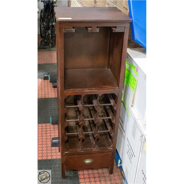 WINE CABINET DARK BROWN H-45" W-14" L-16"
