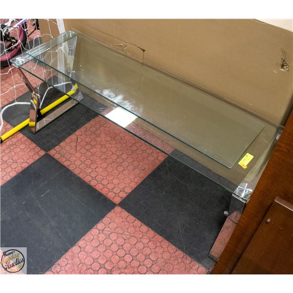 GLASS TOP COFFEE TABLE H-18" W-16" L-48.5"