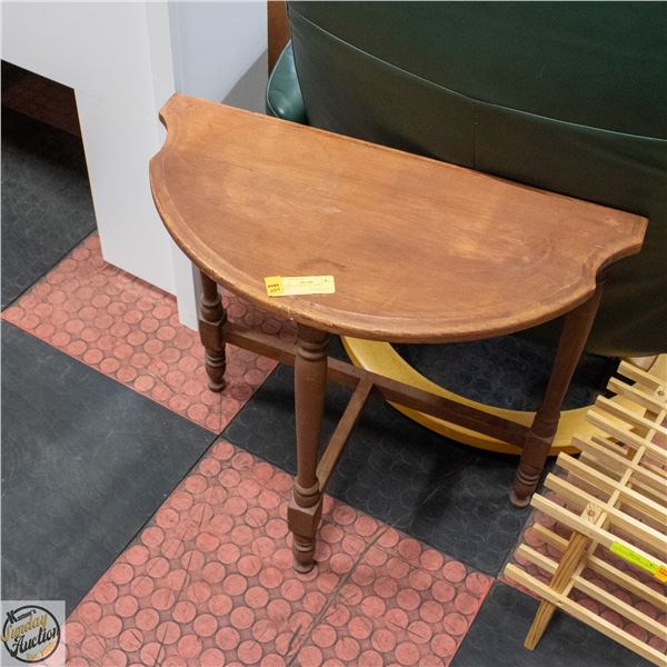 ANTIQUE DEMI-LUNE TABLE HALF MOON H-23" W-11.75"