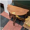 Image 1 : ANTIQUE DEMI-LUNE TABLE HALF MOON H-23" W-11.75"