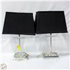 Image 1 : PAIR OF GLASS BOTTOM LAMPS 2' TALL