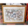 Image 1 : FRAMED ABSTRACT OIL PAINTING 40.5" X 50.5"