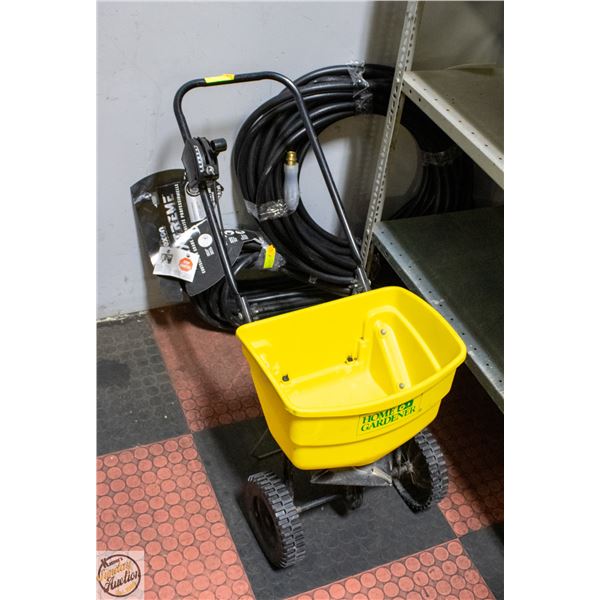 YELLOW HOME GARDENER FERTILIZER SPREADER