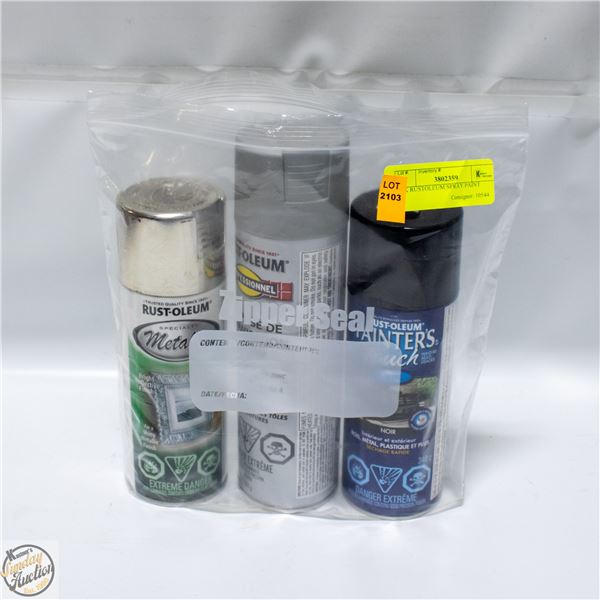 3PK RUSTOLEUM SPRAY PAINT