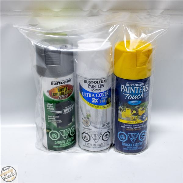 3 PK RUSTOLEUM SPRAY PAINT