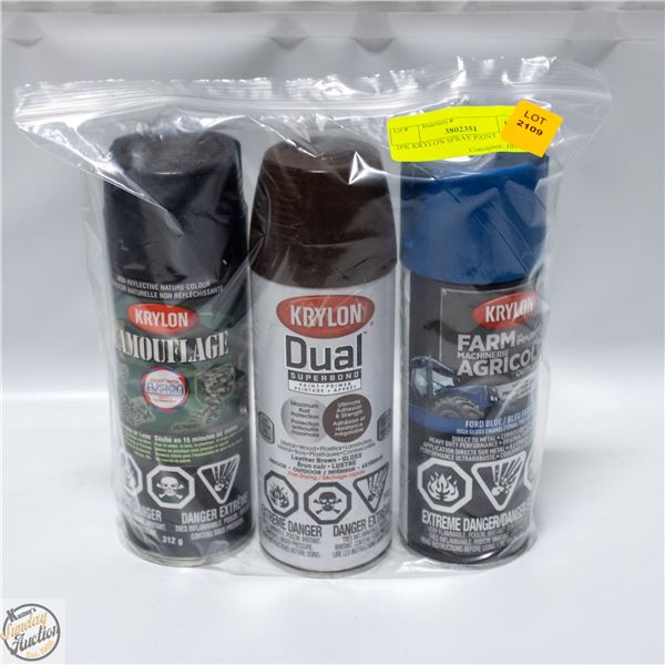 3PK KRYLON SPRAY PAINT